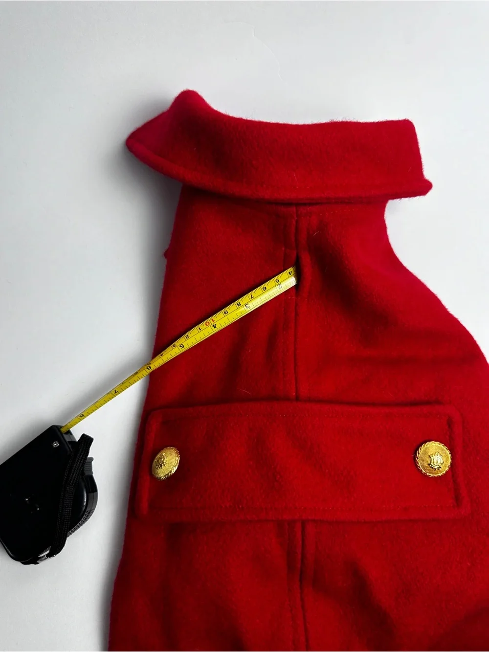 Pets Fashion by Cathy Dog Coat Size 16 Red Military Peacoat NWT Gold Buttons